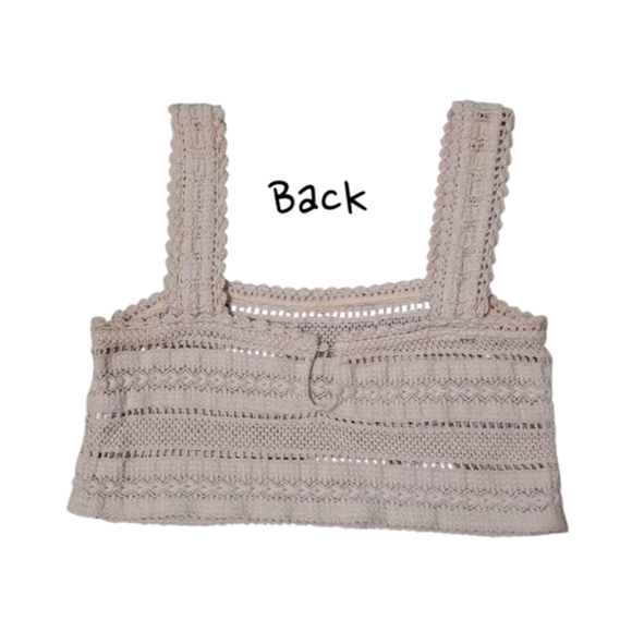 Aerie Crochet Textured Crop Sand Size Small - Picture 5 of 11